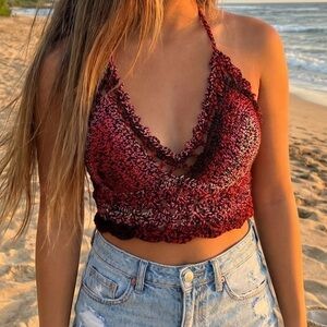 Handmade Crotchet Molded Push Up Cup Bralette Bohemian Hippie 70’s Top M/L